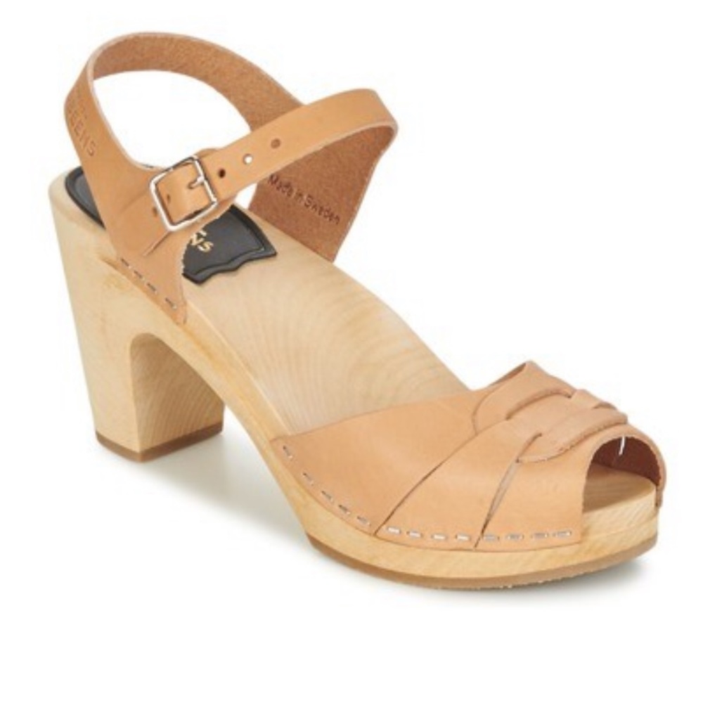 Swedish Hasbeens Peep Toe super high sandal NUDE